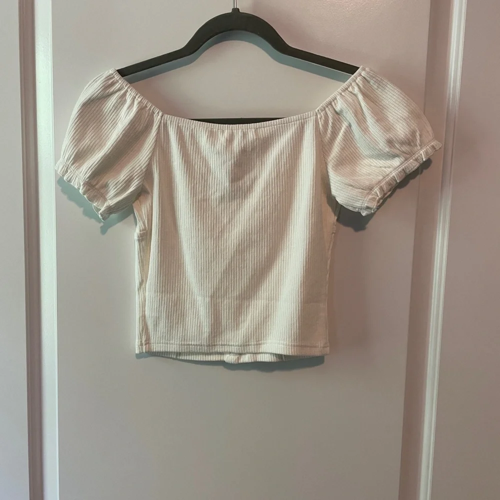 Crybaby Y2K Lolita Ribbed White Ribbed Button-Up Top - Picture 8 of 8